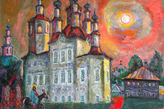 Входоиерусалимский собор в Тотьме. 2006. Холст, масло. 95х120